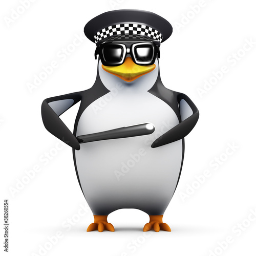 3d Penguin is a proud policeman © Steve Young