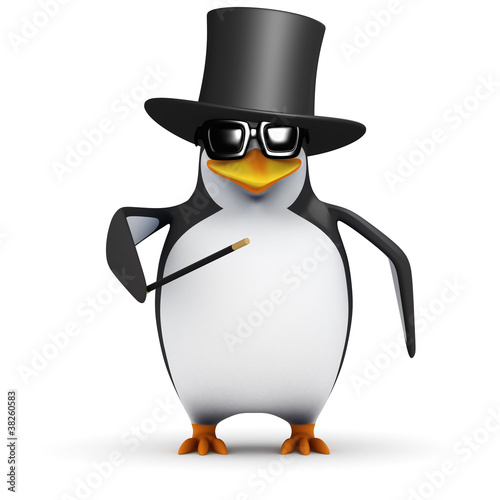 3d Penguin likes to perform magic for his friends © Steve Young