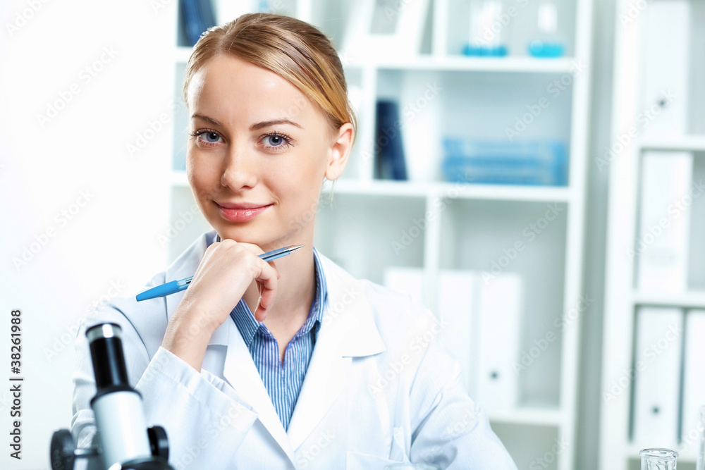 Young scientist working in laboratory