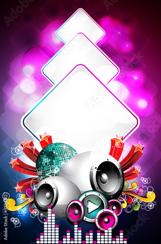 Abstract vector shiny background with speaker.