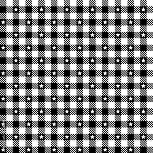 Karo Muster schwarz mit Sternen - endlos