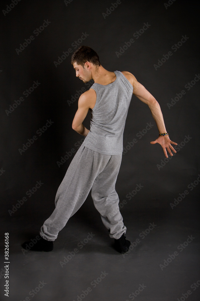 cute stylish dancer in the dance sweatsuit shows cute stylish dancer in the dance sweatsuit shows
