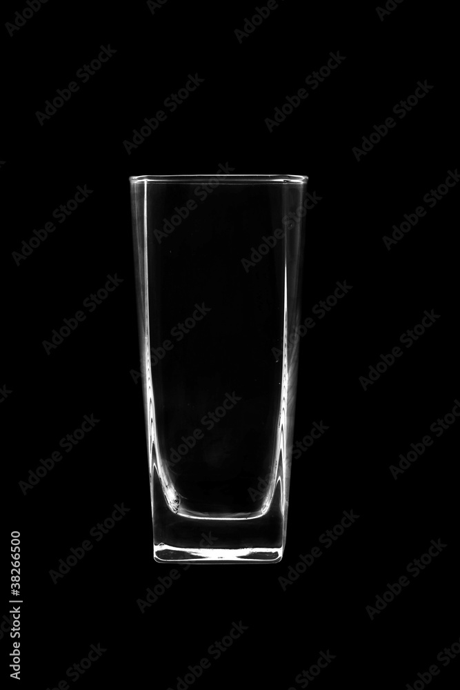 empty glass on a black background. empty glass on a black background.