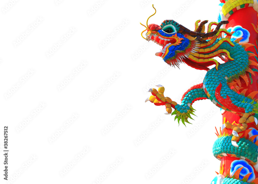 Chinese dragon statue in chinese temple