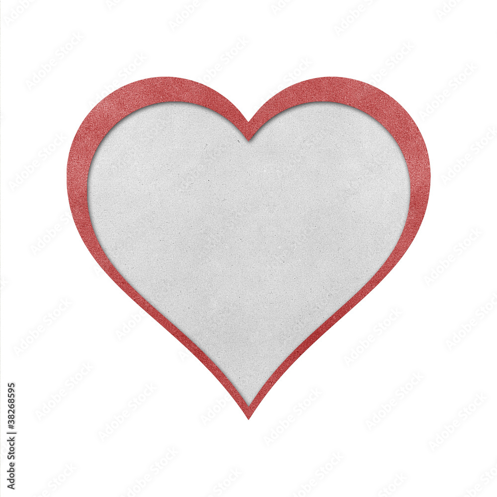 Fototapeta premium heart recycled papercraft on white background