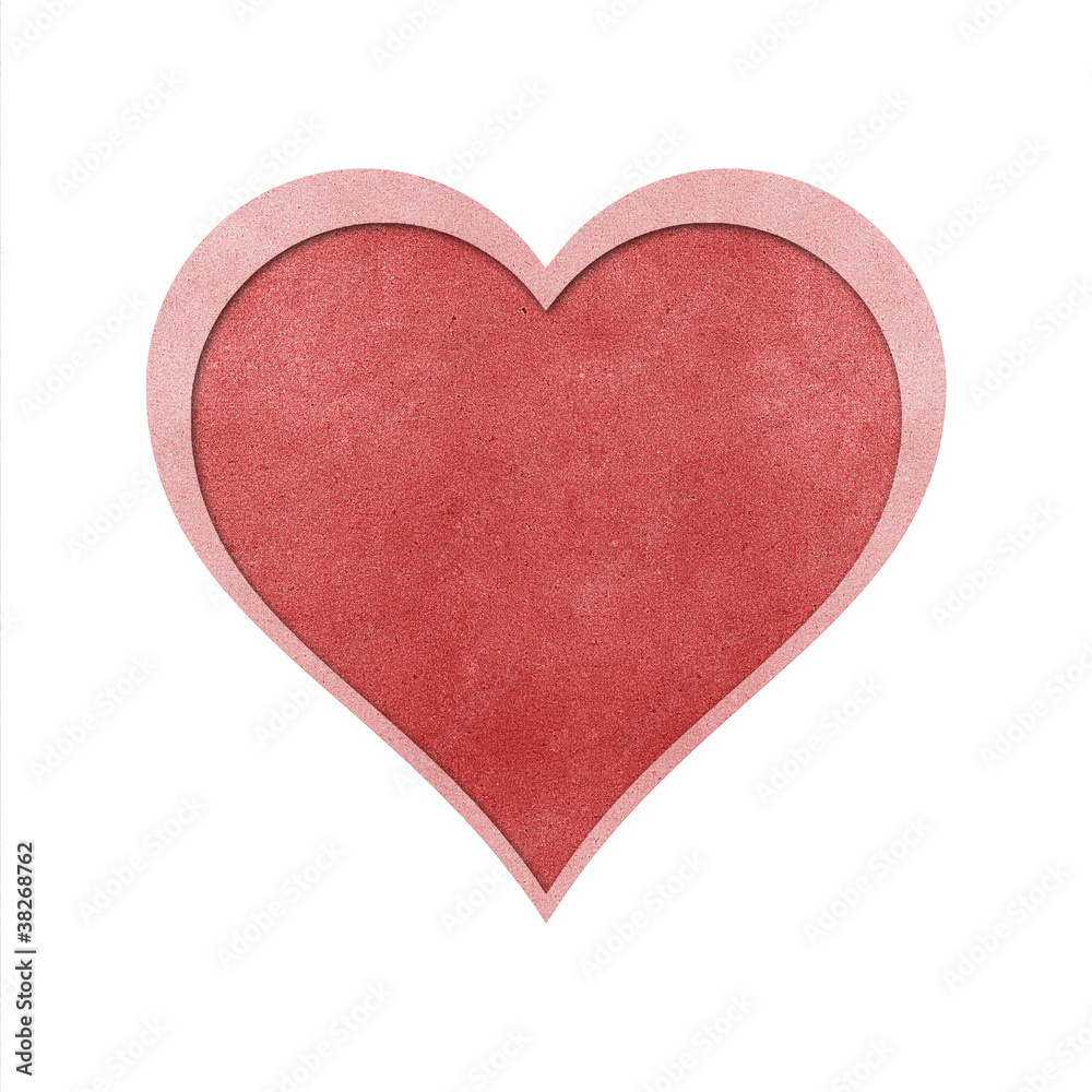Fototapeta premium heart recycled papercraft on white background