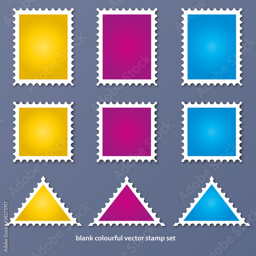 colourful blank vector stamp set