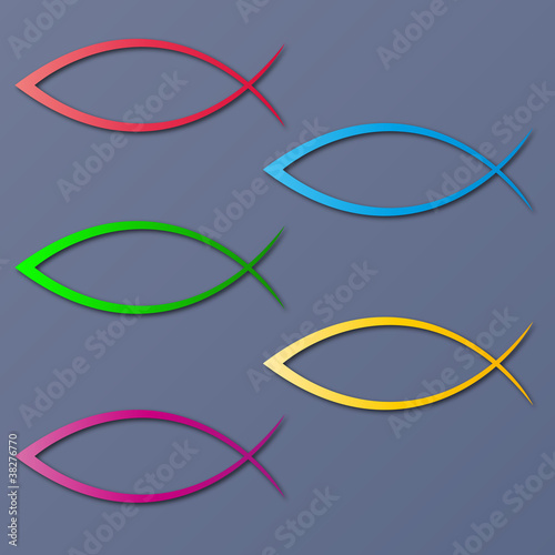 ICHTHYS colourful vector fish