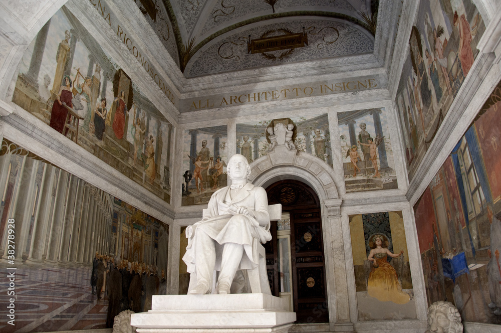 Historic Building and Statue in the city of Modena Italy