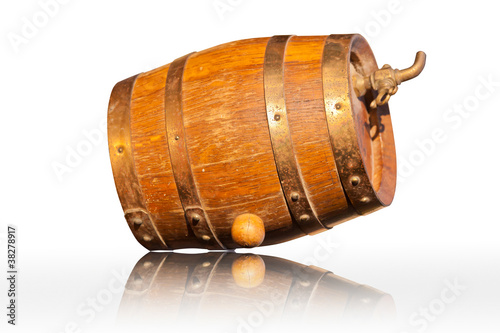 Cognac in Oak Barrels isolated