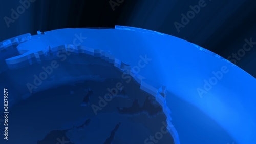 3D Earth flight blue