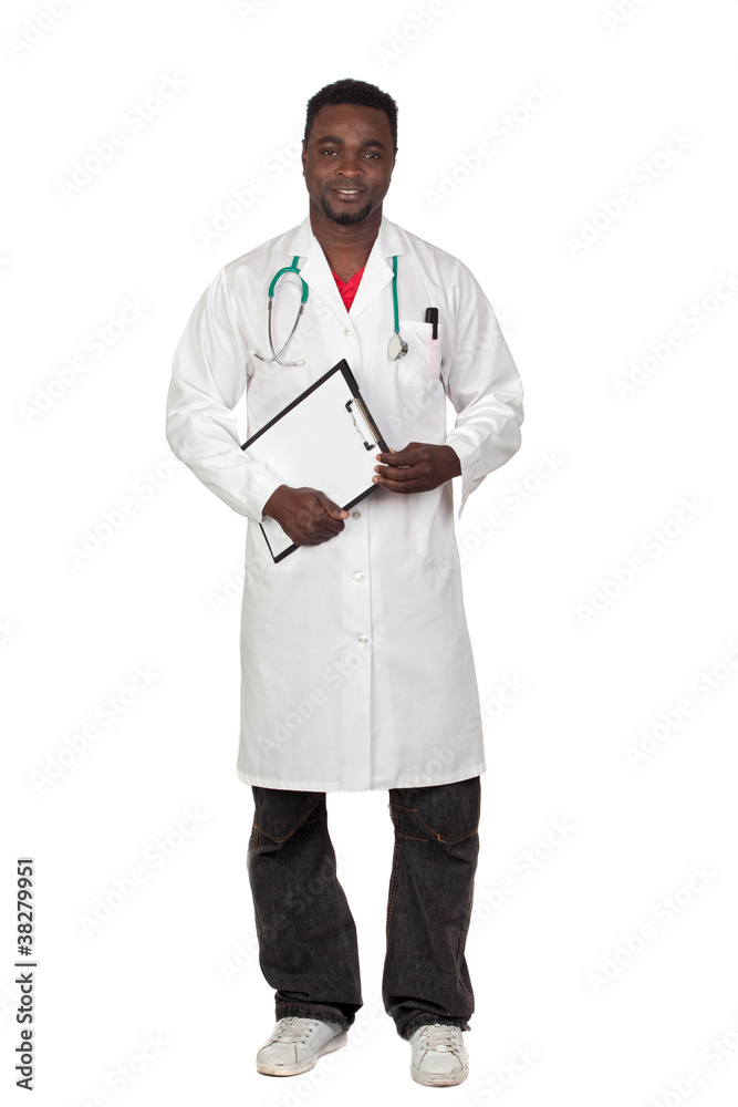 African american man doctor with clipbaord African american man doctor with clipbaord