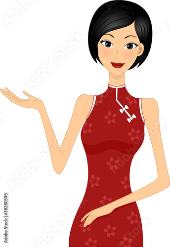 Girl wearing Cheongsam