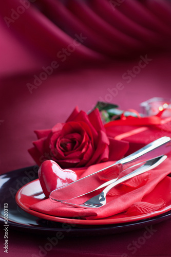 Valentine day romantic table setting