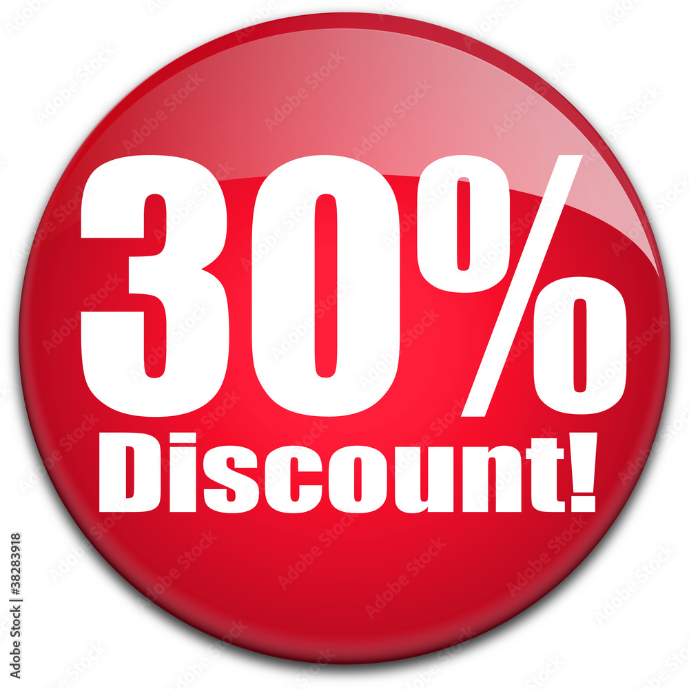 Button mit Aufschrift 30% Discount! Button mit Aufschrift 30% Discount!