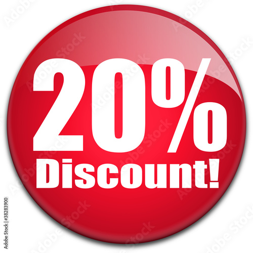 Button mit Aufschrift 20% Discount