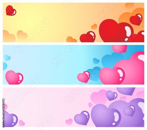 Heart banners collection 1