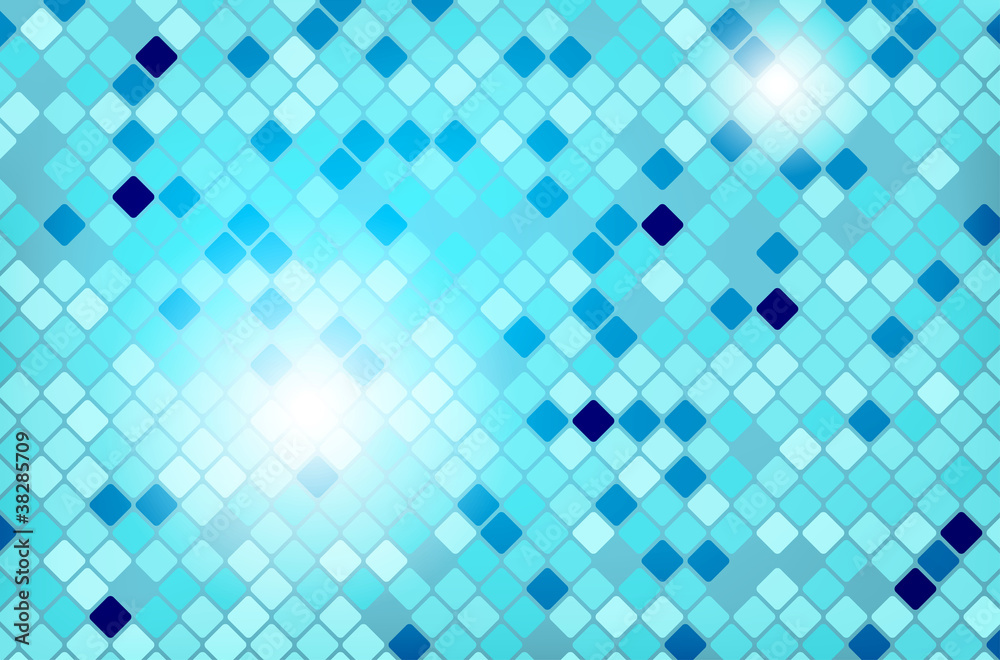 Blue shiny mosaic background - vector illustration