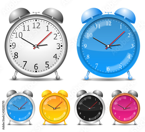 Set of alarm clocks, vector eps10 illustration