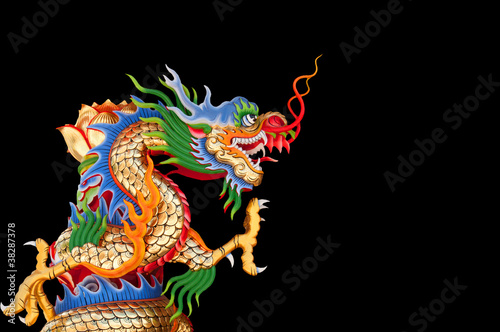 chinese dragon isolated on black