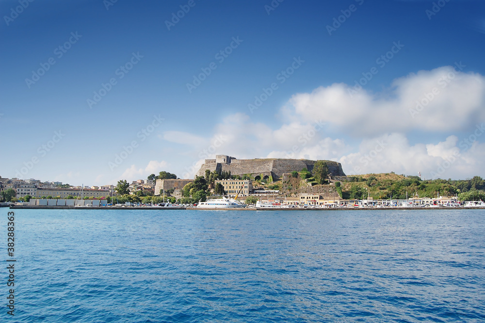 Corfu: old fortress build at the sea side
