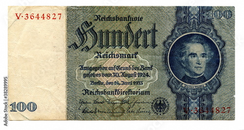 Vintage money - 100 reichsmarks (Germany)