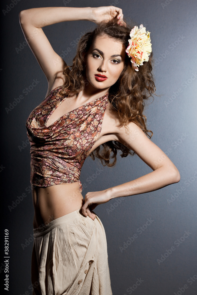 Fototapeta premium portrait of elegant fashionable woman