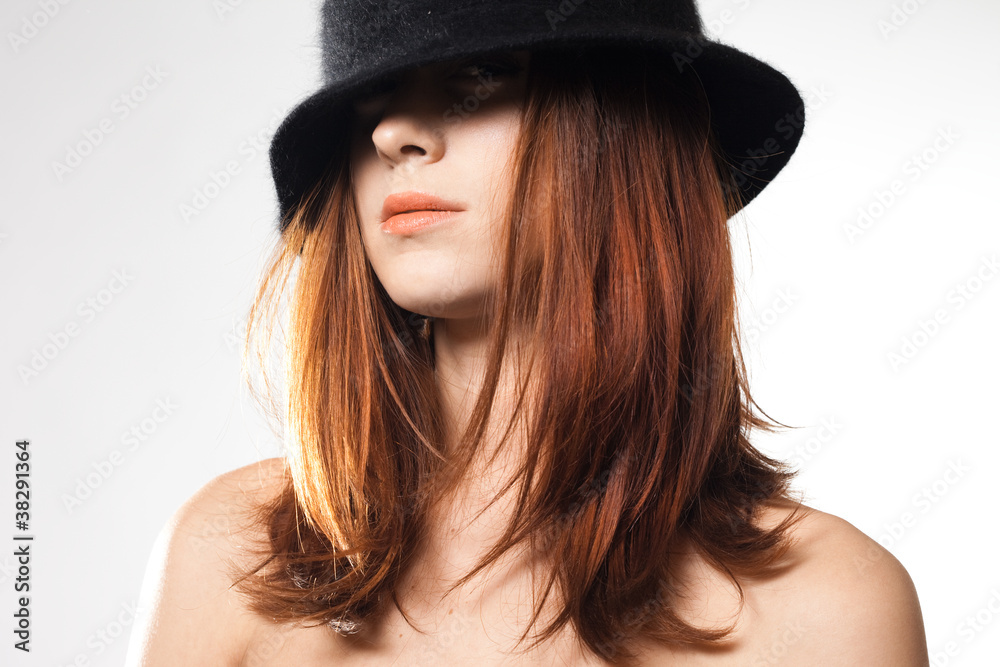 Sexy fashionable woman on grey Sexy fashionable woman on grey