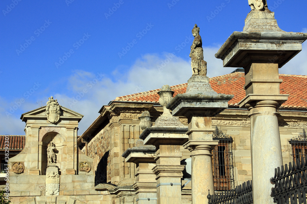 details of the famous Catholic cathedral in Astorga, Spain