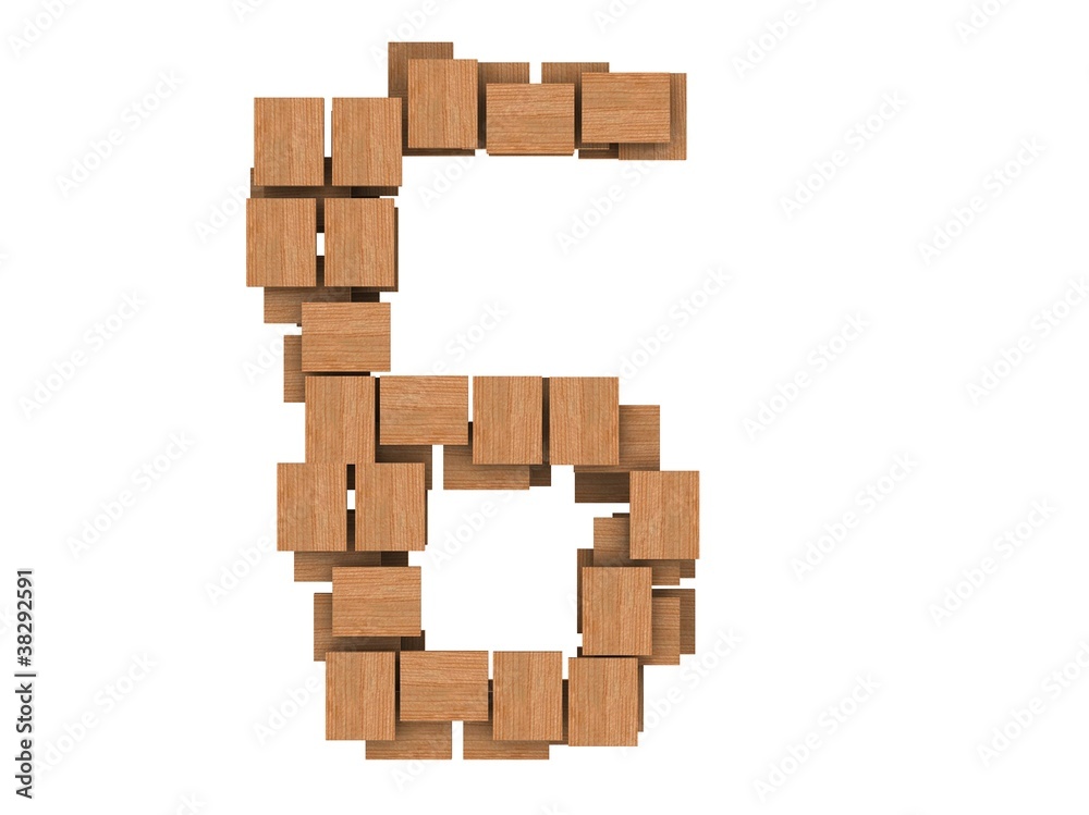 illustration of a abstract wood number 6 illustration of a abstract wood number 6