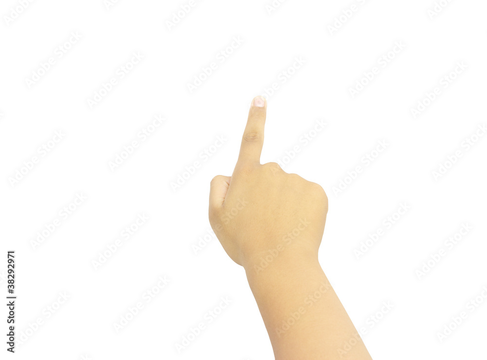 Human hand pressing button Human hand pressing button
