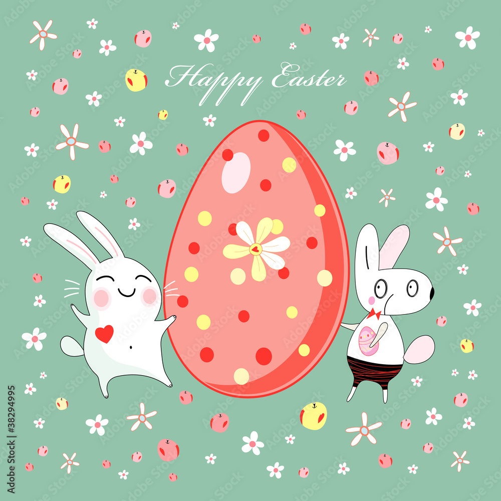 bunnies with Easter eggs bunnies with Easter eggs