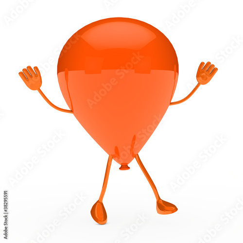 orange party balloon wave
