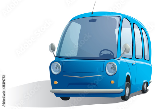 illustration of a blue retro car