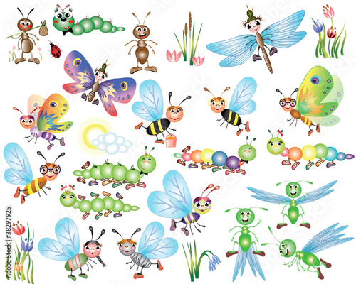 Set insects  cartoon