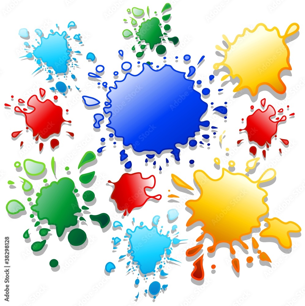 Macchie Pittura Colori Sfondo-Colors Paint Splats-Vector