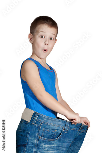 Canvas-taulu Kid in too big jeans