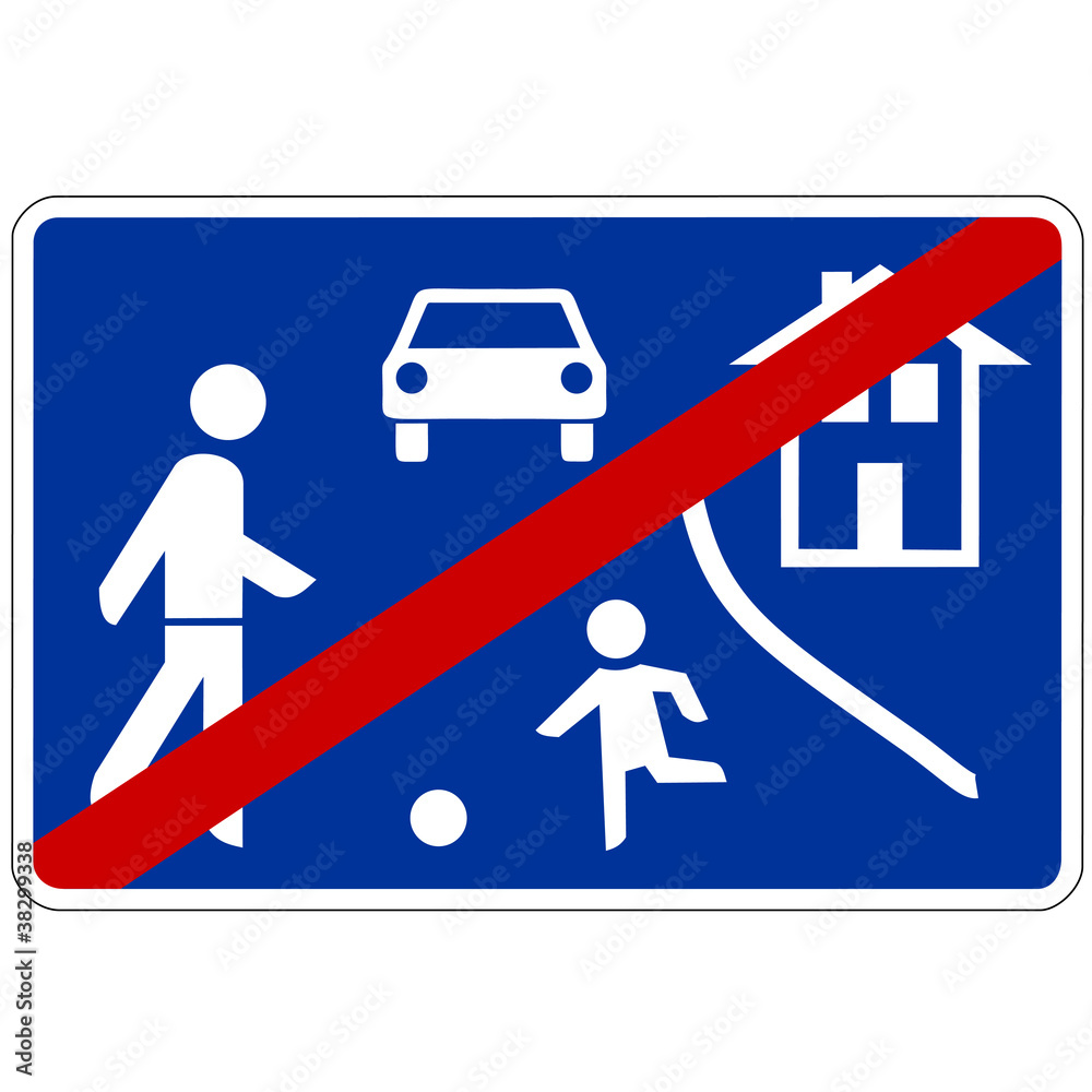 Verkehrsschild - 325 Ende verkehrsberuhigter Bereich Verkehrsschild - 325 Ende verkehrsberuhigter Bereich