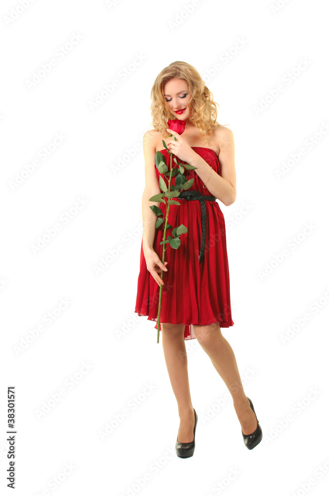Valentine girl with rose Valentine girl with rose