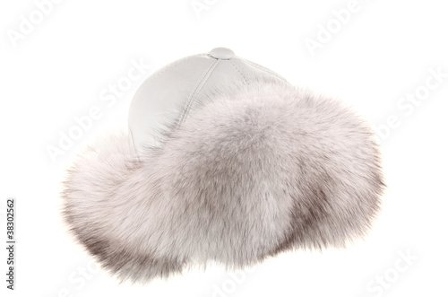 Women's winter hat isolated on white