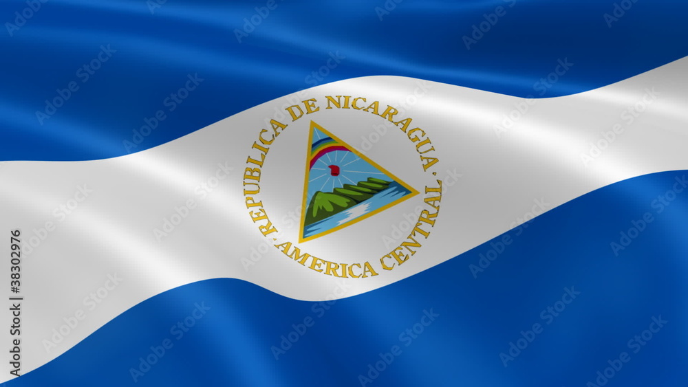 Nicaraguan flag in the wind