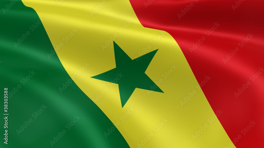 Senegalese flag in the wind