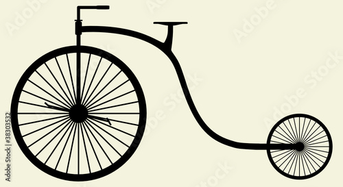 Old Bicycle Silhouette Vector 04