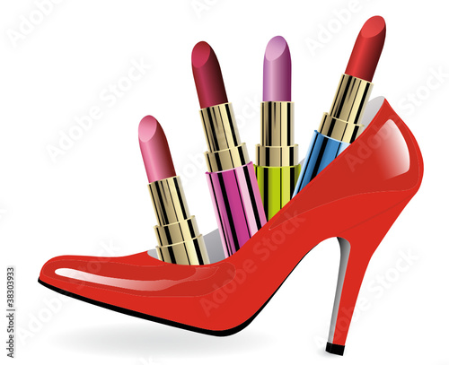 Highheels mit Lippenstifte