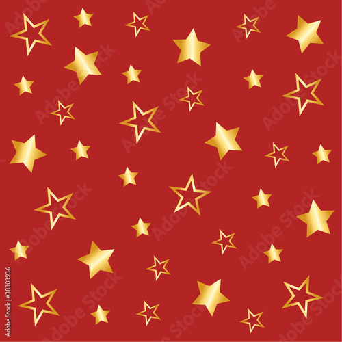 Hintergrund rot mit goldene Sterne © Engel73