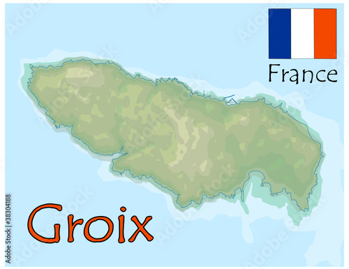 groix island france flag map emblem