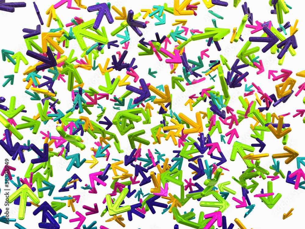 Obraz premium Choose the way: colorful arrows with random direction