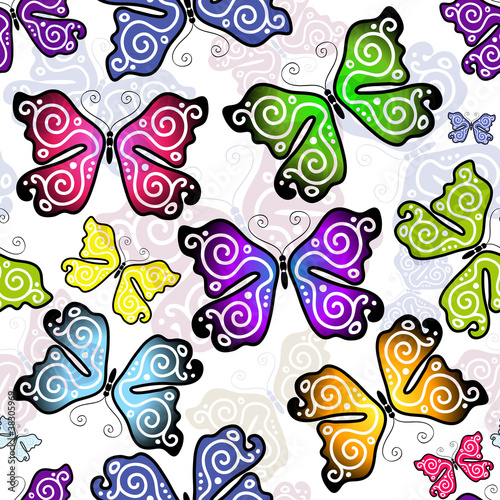 Seamless pattern with butterflies