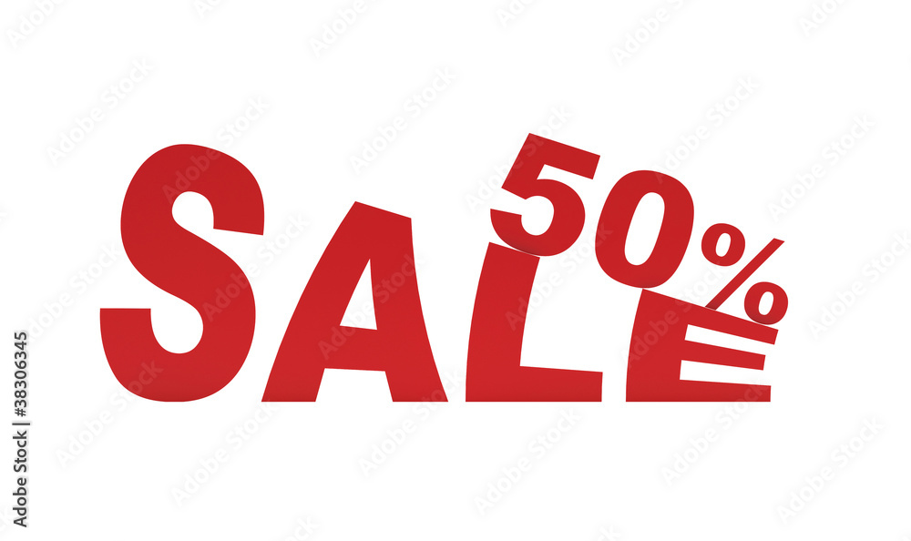 50 percent sale sign