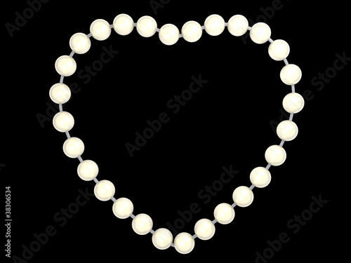 Love: Pearls heart shape isolated